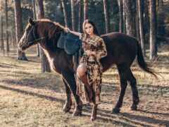 caballo, mujer, modelo