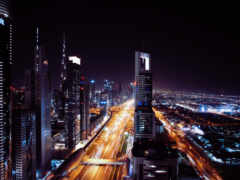 город, Дубай, ночь