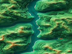 закрытие зеленой поверхности с рисунком воды