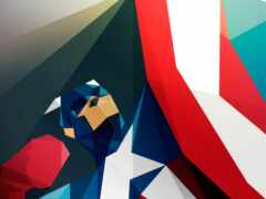 есть изображение стилизованной картины капитана америки