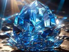 закрытие голубого кристалла на столе