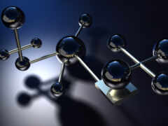 женское изображение группы сфер с синим фоном