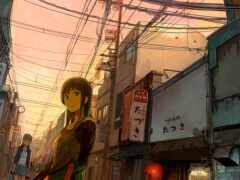 девушка, улица, japanese