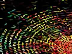 закрытие красочного рисунка листьев на черном фоне