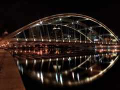 ночь, города, мост