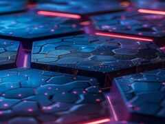 на столе четыре куска голубой и розовой светящейся плитки