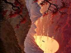 картина человека, стоящего на скале с птицей, пролетающей мимо