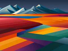 горы, линии, цвета