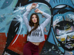 graffito, женщина, стена