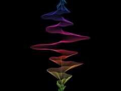 группа красочных волн света на черном фоне