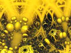 желто-черная абстрактная живопись кучки сфер