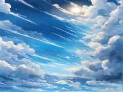 картина неба с облаками и полной луной