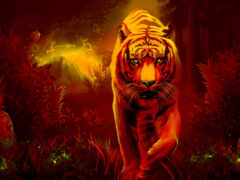 тигр, рисованный, художественное произведение
