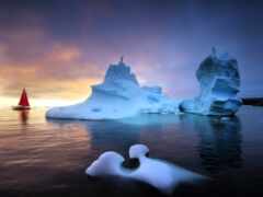 гренландия, море, айсберг