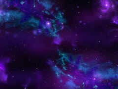 фиолетовая и голубая галактики со звездами и туманностями на заднем плане
