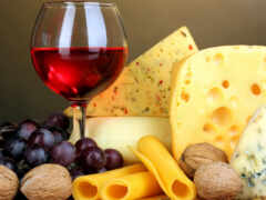 вино, сыр, виноград