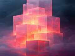 существует цифровая картина здания в небе