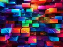 закрытие красочных обоев с кубиками и огнями