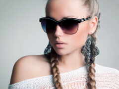 солнцезащитные очки, девушка, косичка