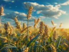 есть много пшеницы, которая растет в поле