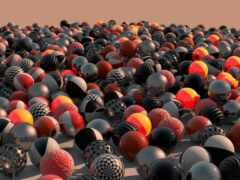 закрытие большой группы шаров с коричневым фоном