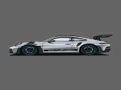 белый спортивный автомобиль с черной полосой на боку