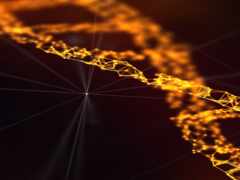 закрытие желтой нити днк на черном фоне