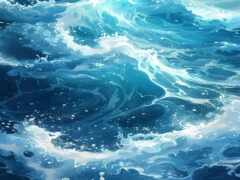 завершение картины волны в океане