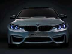 bmw m4 купе концепт передний вид в темноте с фарами