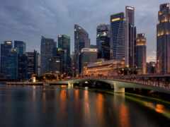 сингапур, город, мост