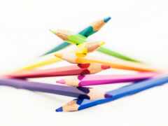 карандаш, белый, цветной