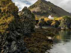 исландия, гора, дом