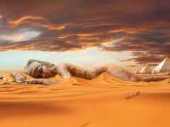 пустыня, песок, пирамиды