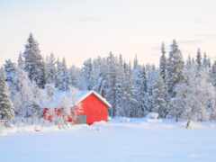 кируна, зима, Швеция
