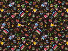 закрытие черного фона с рисунком красочных объектов