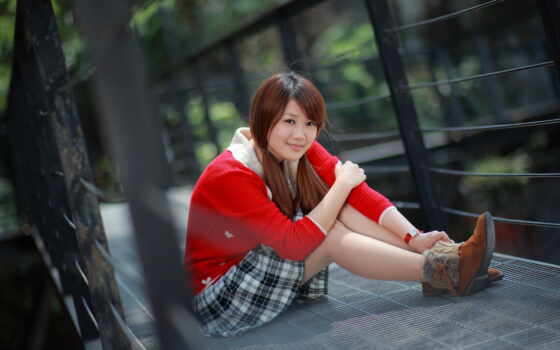 Otngagged asian young redhead