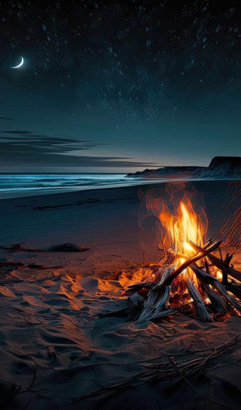 ночь, bonfire