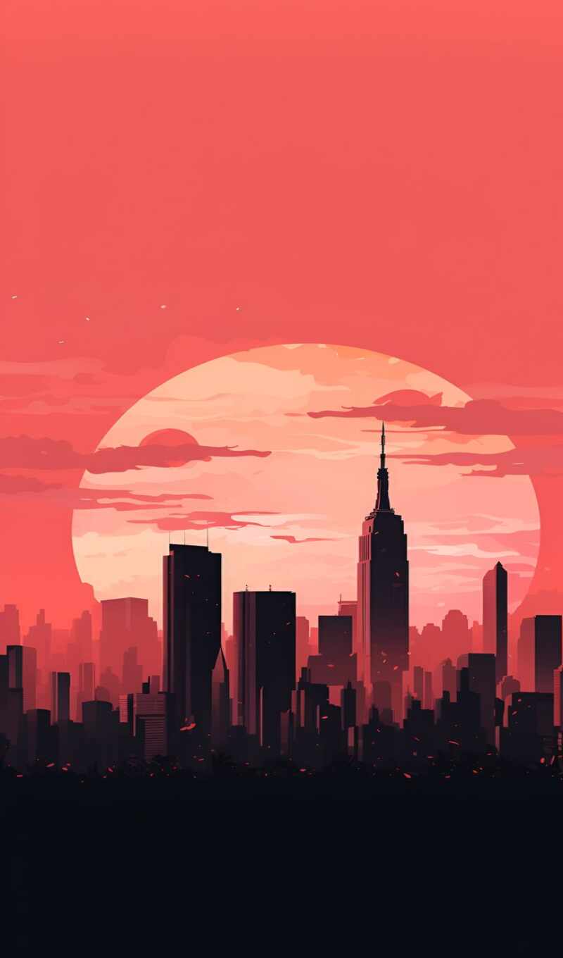 new, city, skyline, york, minimalist