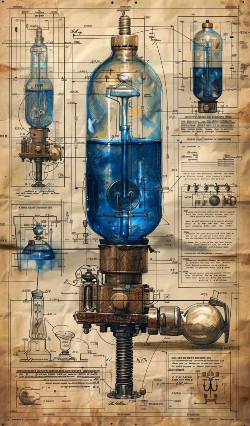 vintage, engine, steampunk, premium, drawn, steam, ah, figure, drawing, mechanical, generate