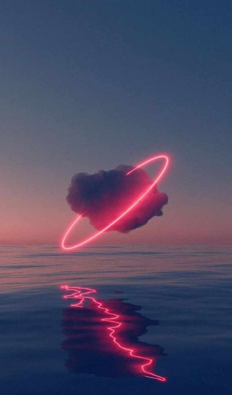 ринг, облако, ocean, neon, плавающий, покрытый арафатом