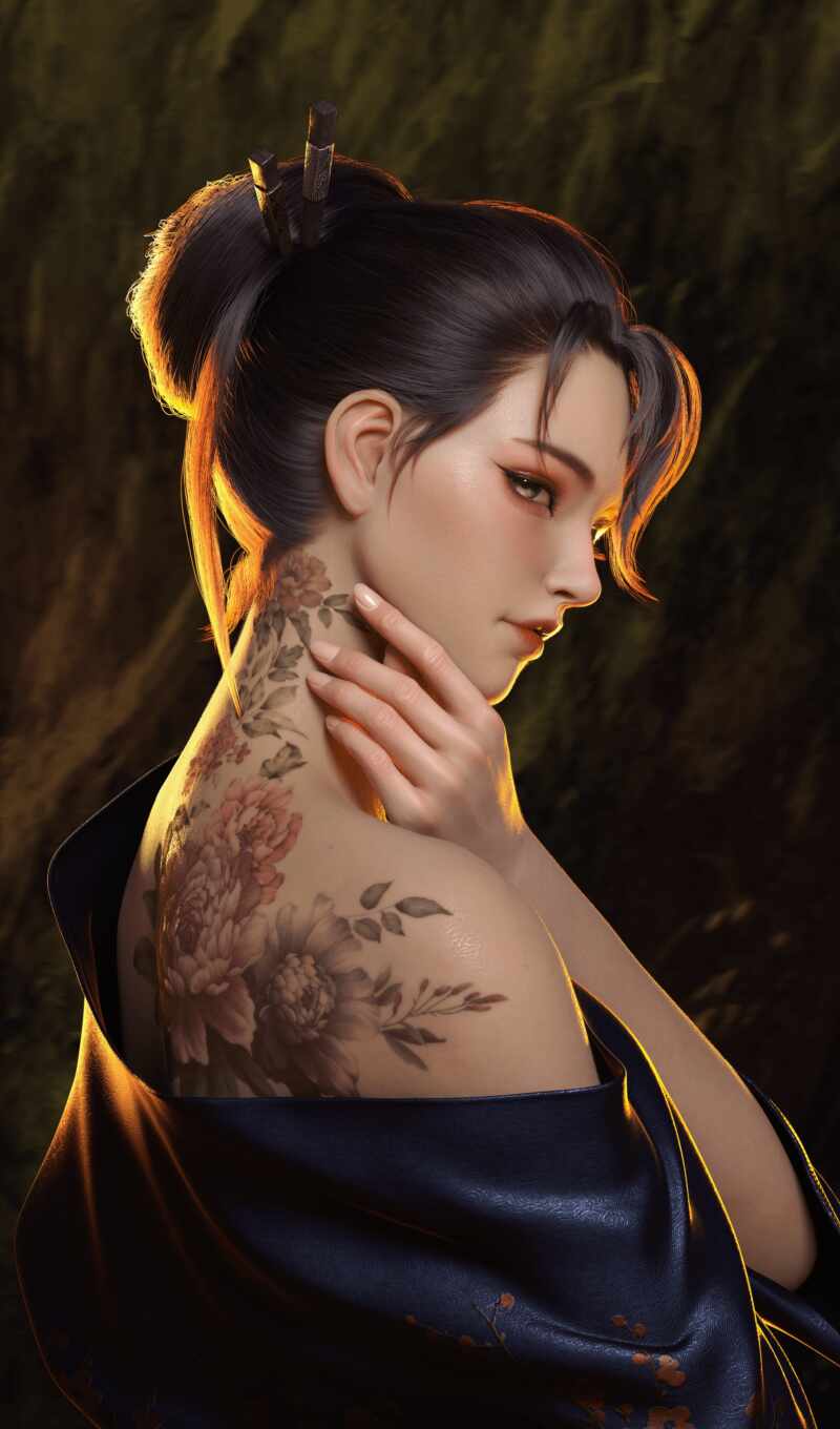 art, arm, girl, japanese, tattoo, see, illumination