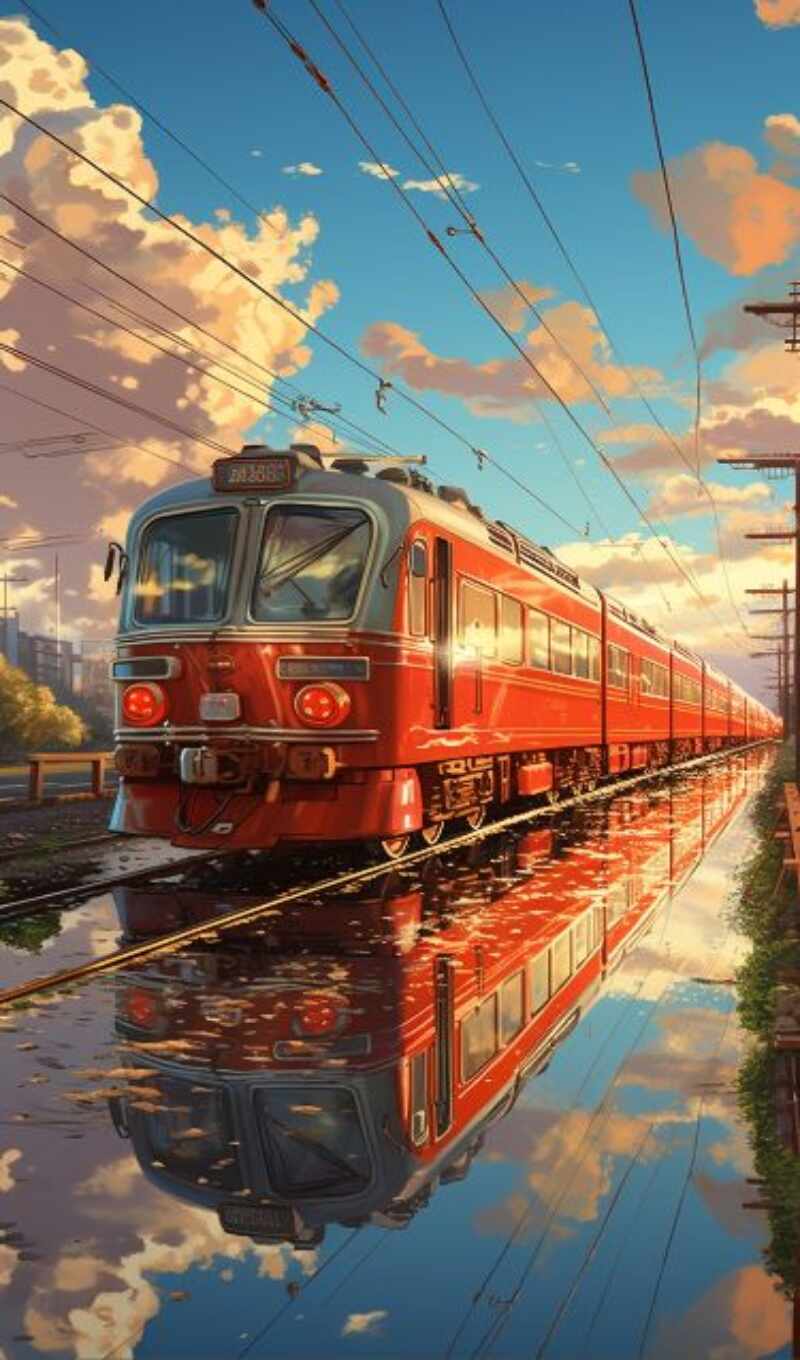drawing, a train