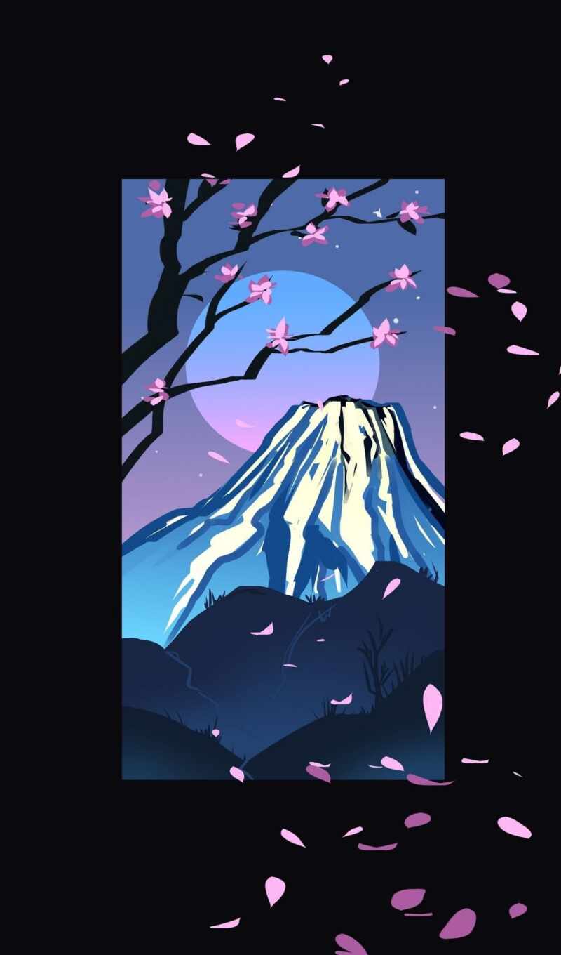 mountain, petals, Sakura, cherry, quote, sale, fiji