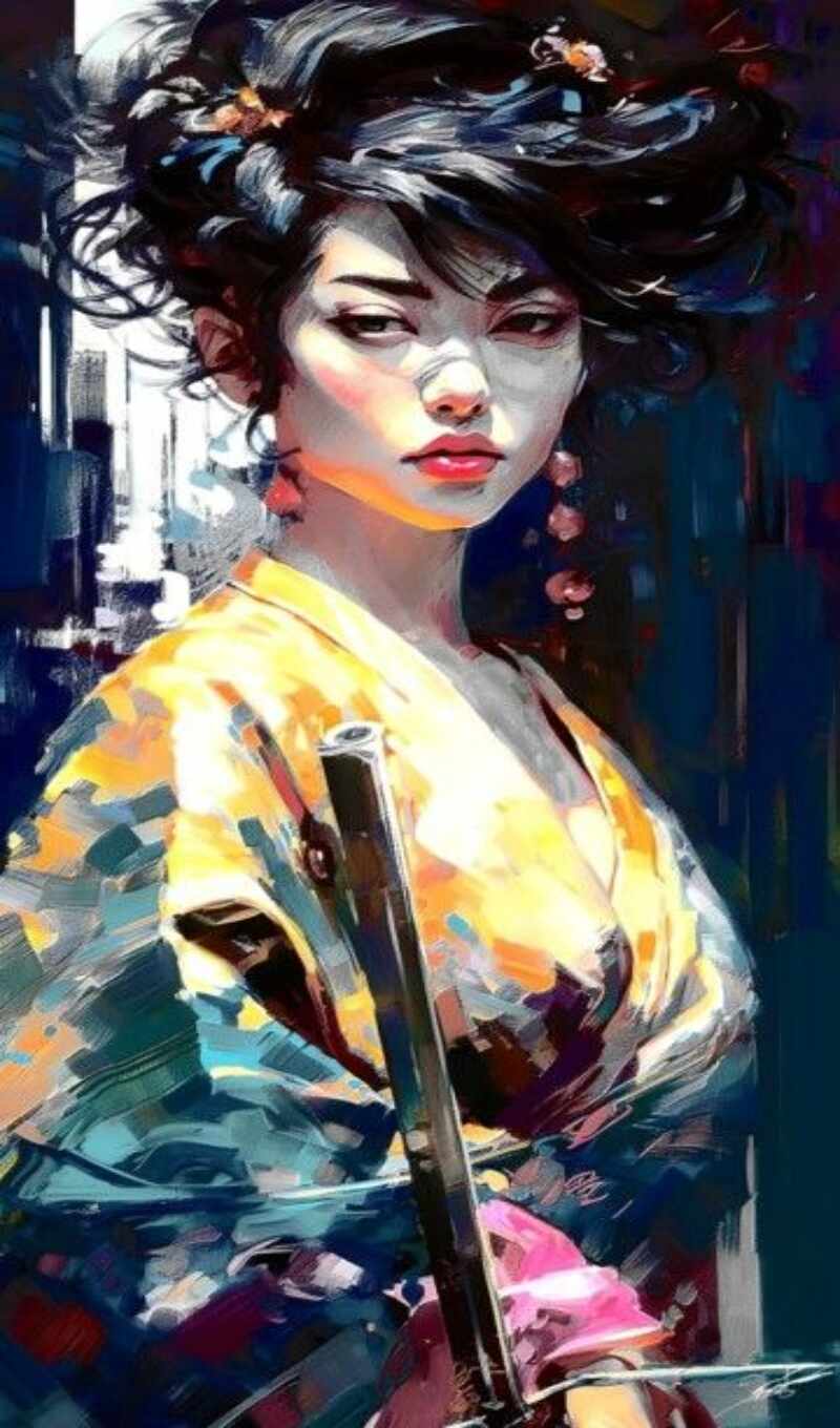 art, geisha, poster, kimono, font, The artist is a major