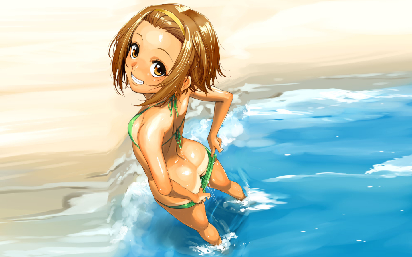 Wallpaper anim, girl, swimsuit, section Anime, size 2560x1600 Wide -  download free image on desktop and phone