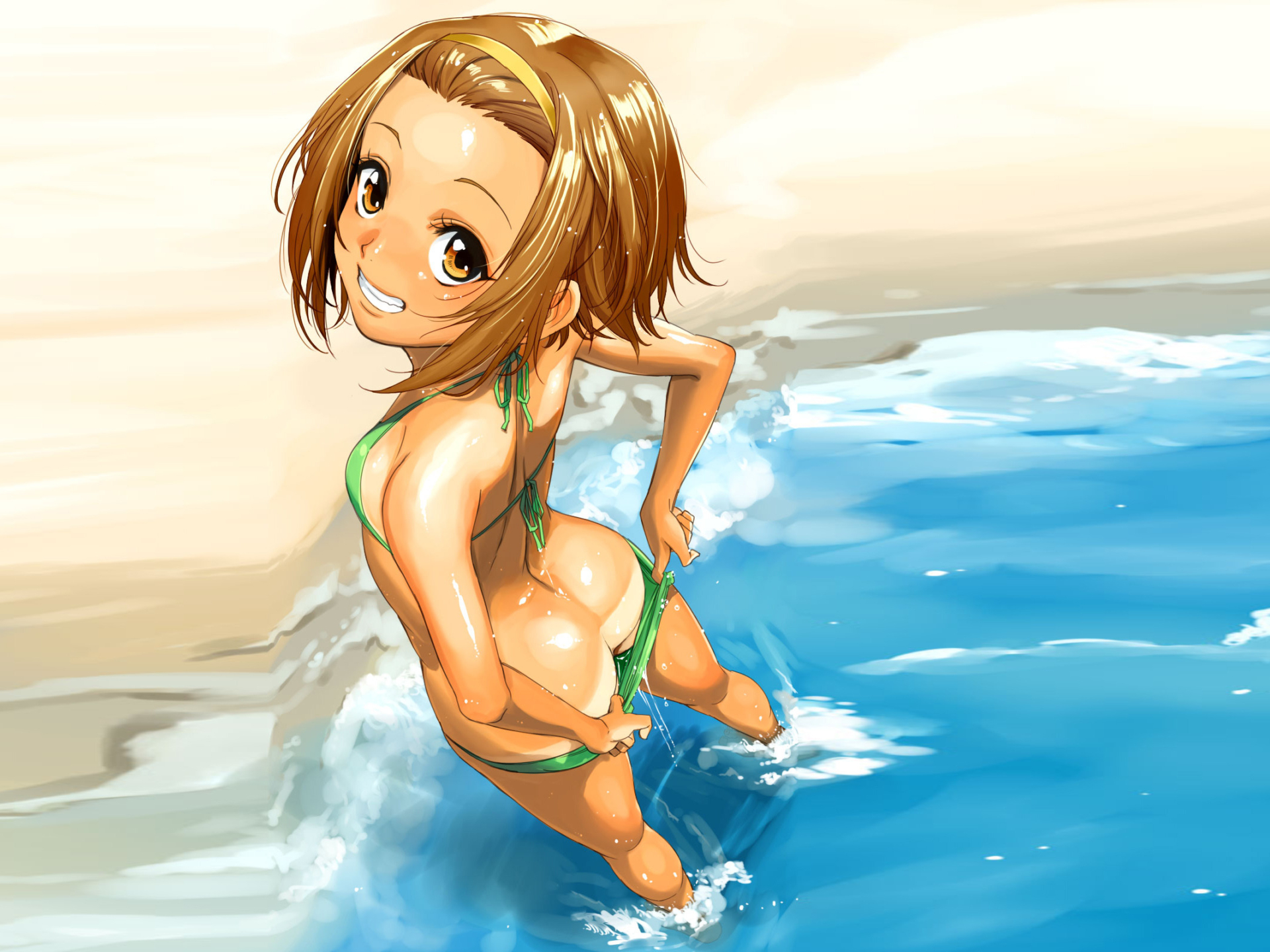 Wallpaper anim, girl, swimsuit, section Anime, size 2560x1600 Wide -  download free image on desktop and phone