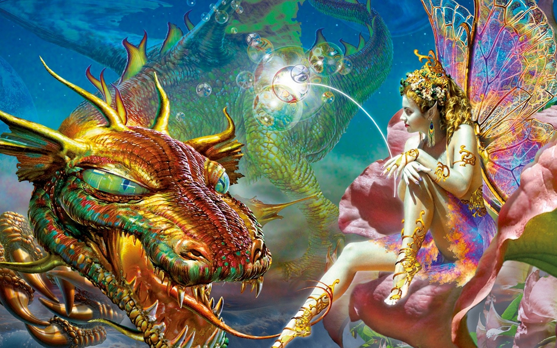 дракон, вышивка