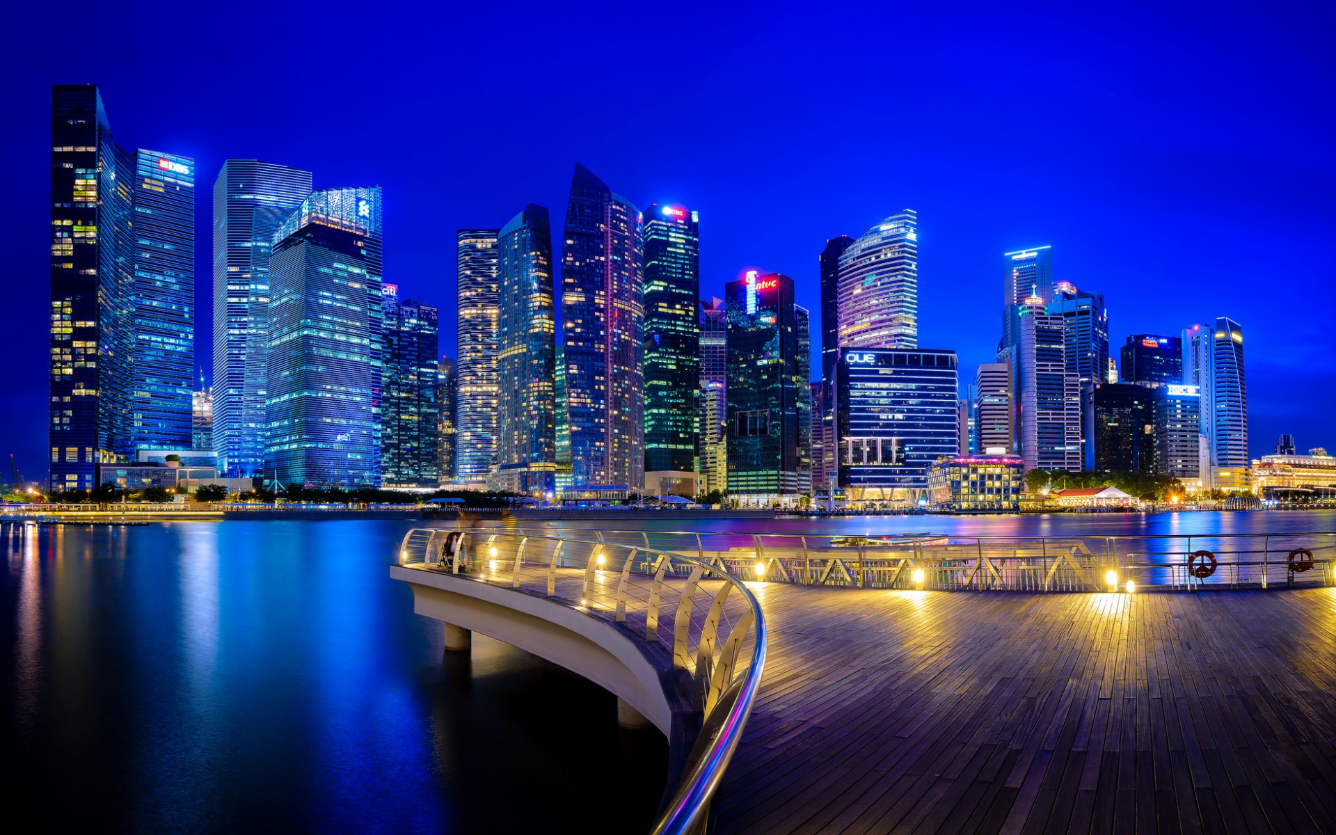 singapur, tapety, noc