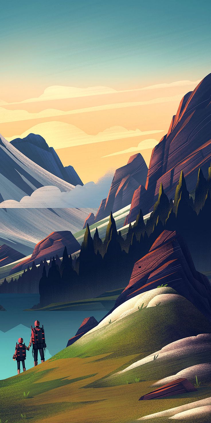 пейзаж, иллюстрация, искусство