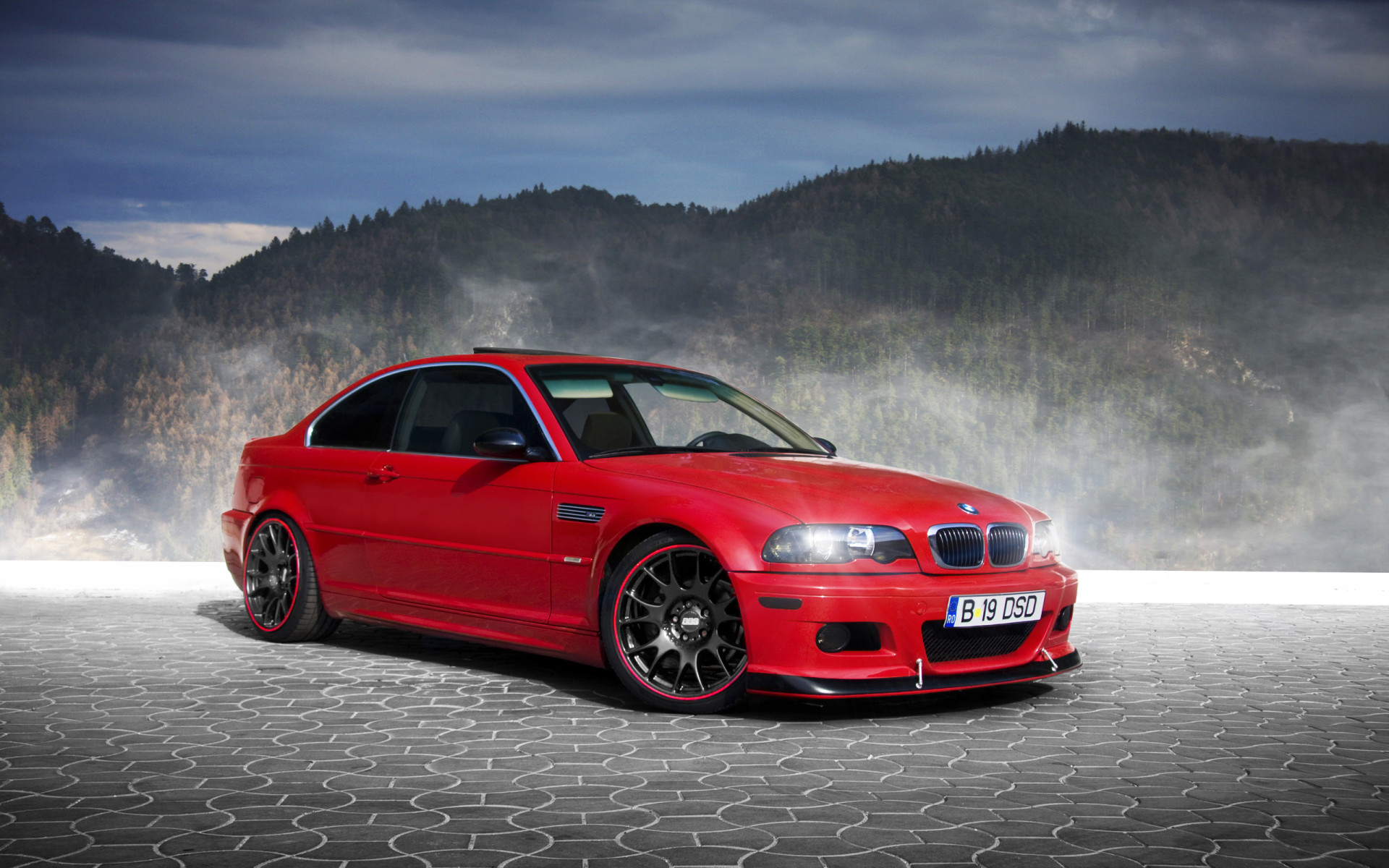bmw, красный, bbs